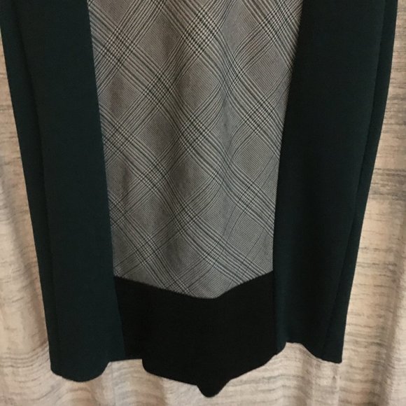 Made in Italy 3/4 Sleeve Plaid Colourblock Shift Dress - Picture 5 of 16